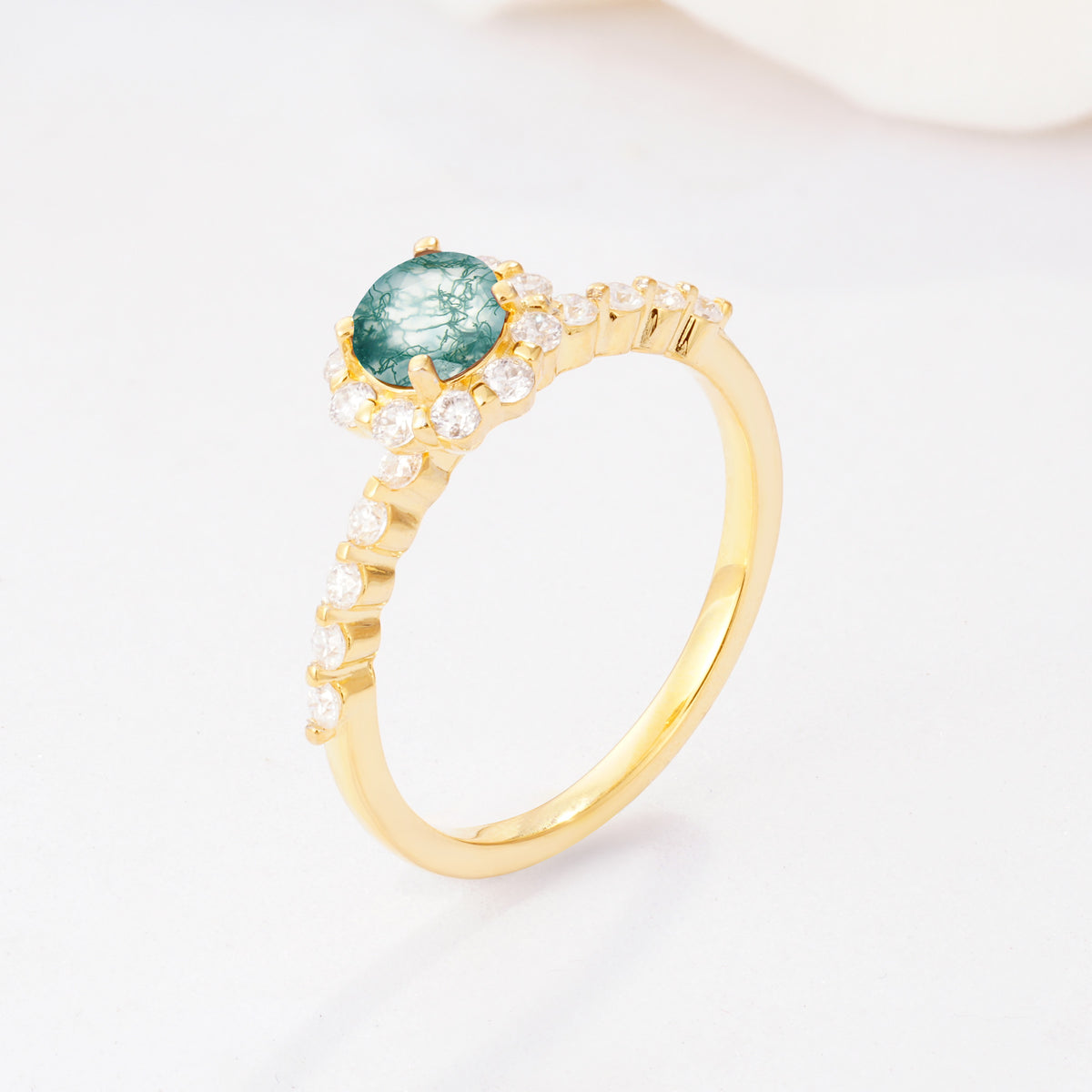 SR11138 Moss Agate Ring - Additional view