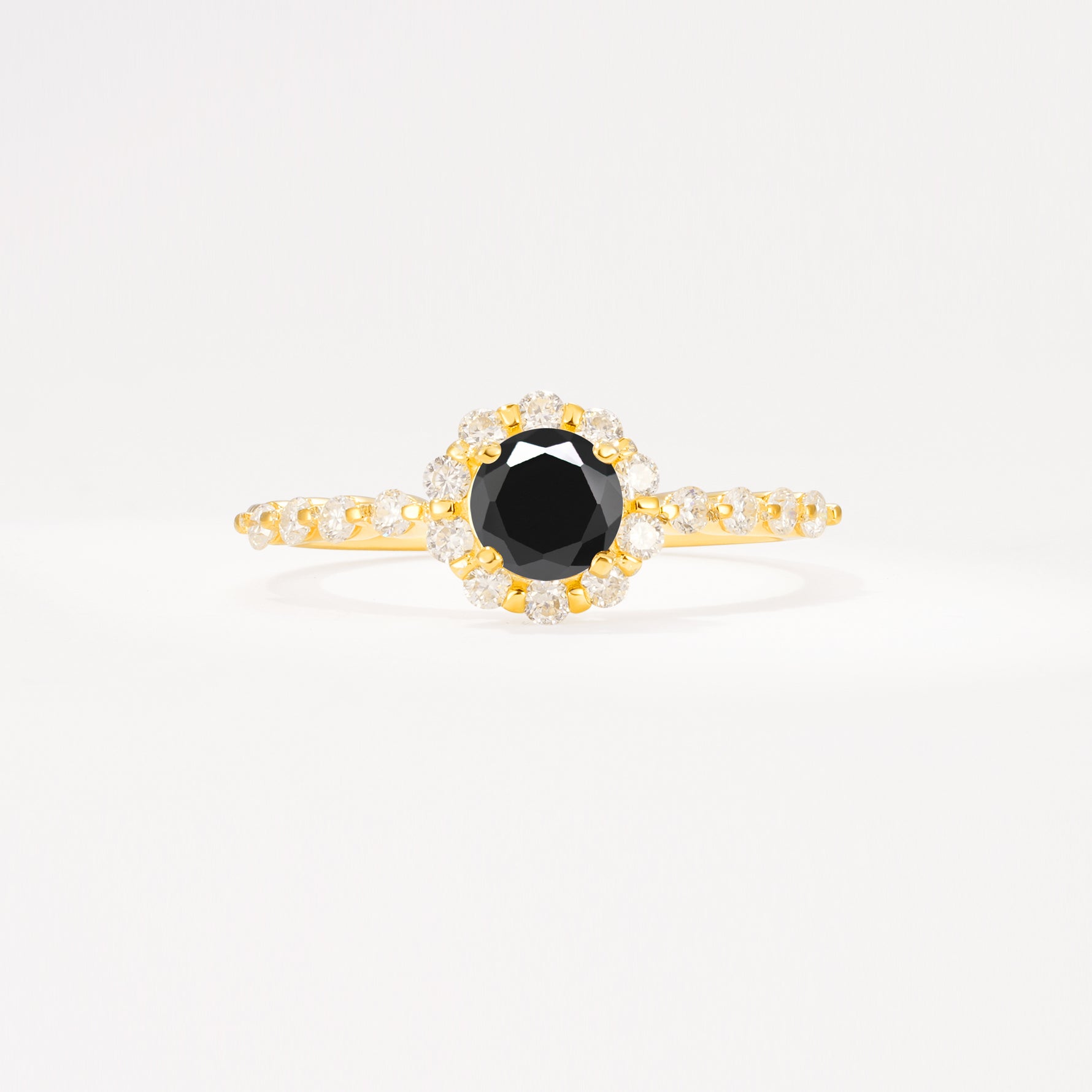 SR11138 Black Onyx Ring - Yellow-Gold