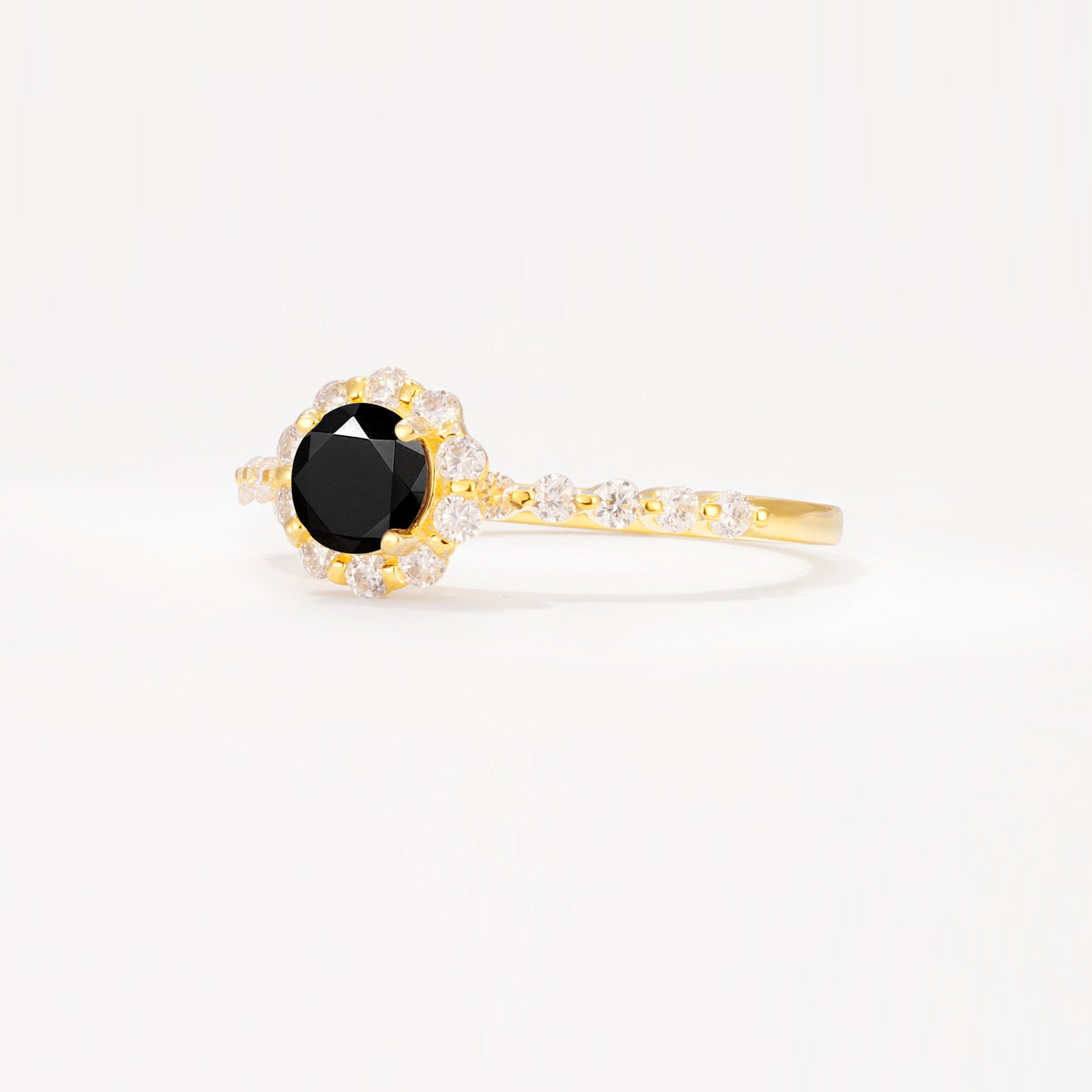 SR11138 Black Onyx Ring - White-Gold