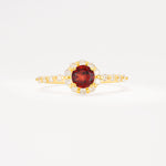 SR11138 Garnet Ring - Yellow-Gold