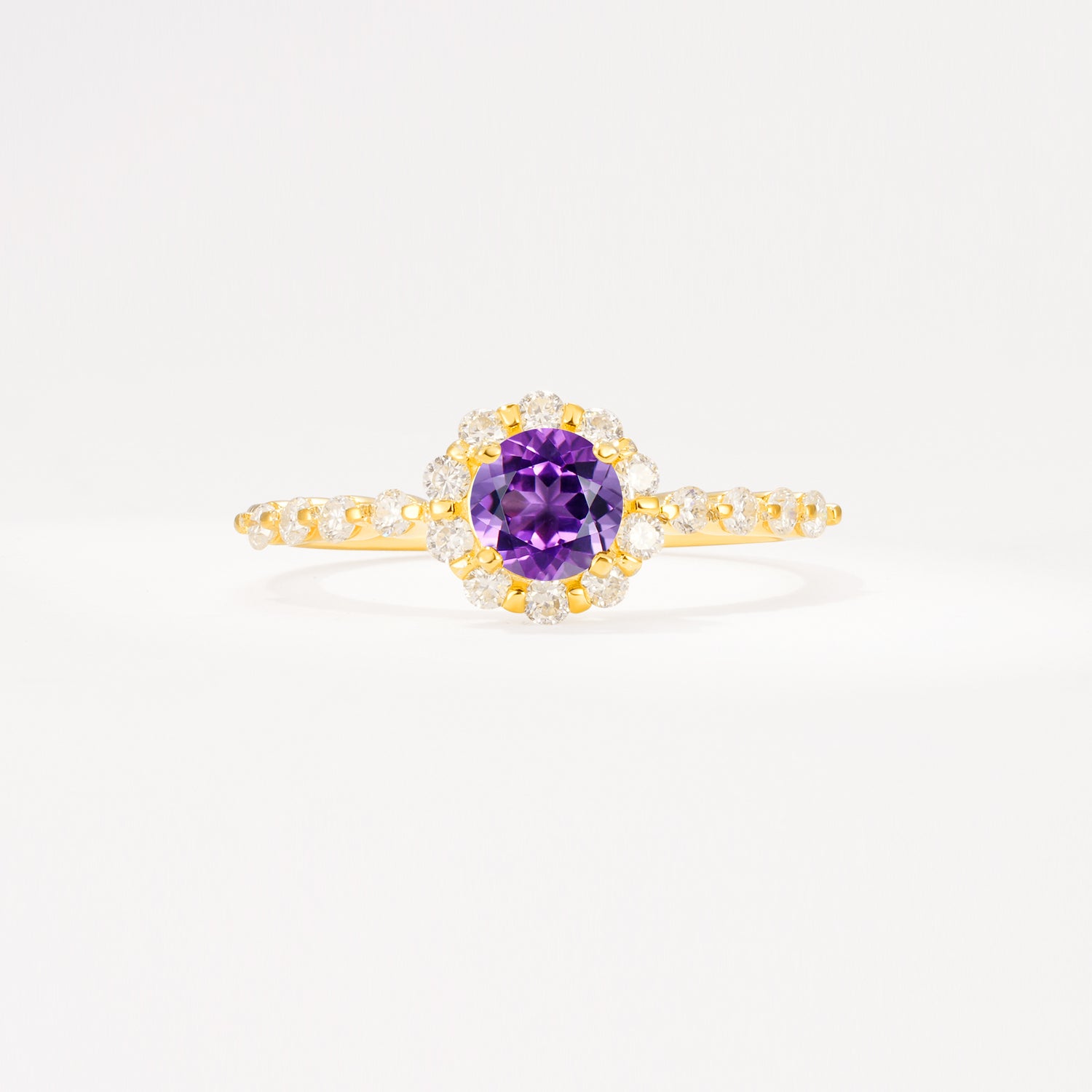 SR11138 Amethyst Ring - Yellow-Gold