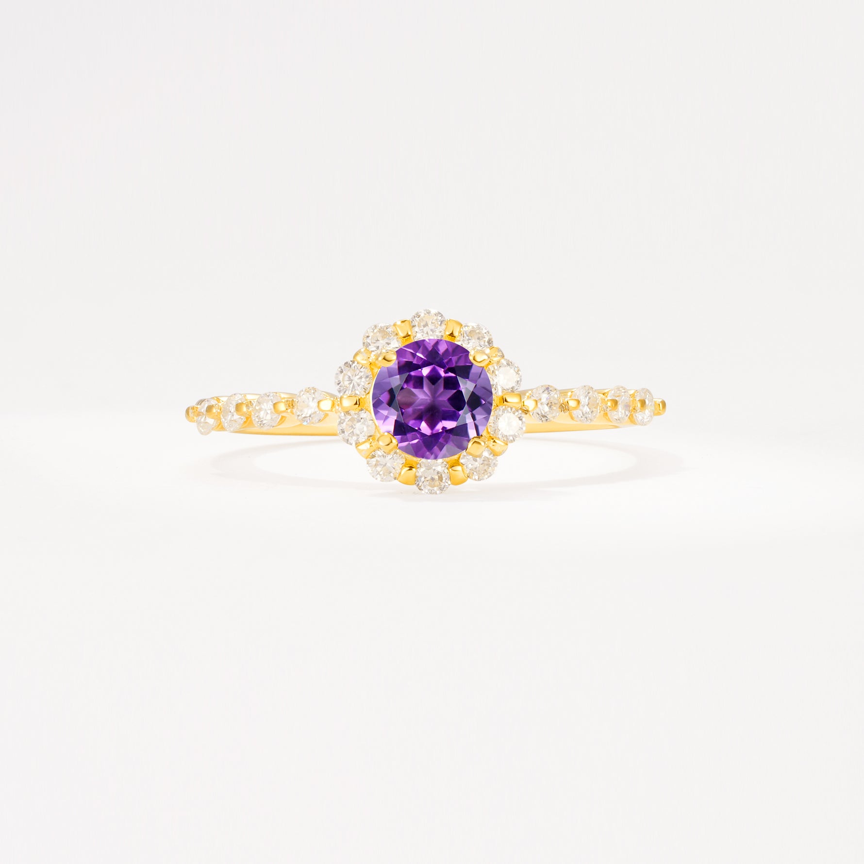 SR11138 Amethyst Ring - Yellow-Gold