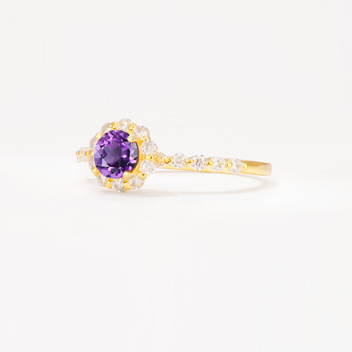 SR11138 Amethyst Ring - White-Gold