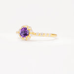 SR11138 Amethyst Ring - White-Gold