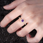 SR11138 Amethyst Ring - Rose-Gold