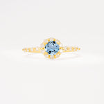 SR11138 Aquamarine Ring - Yellow-Gold