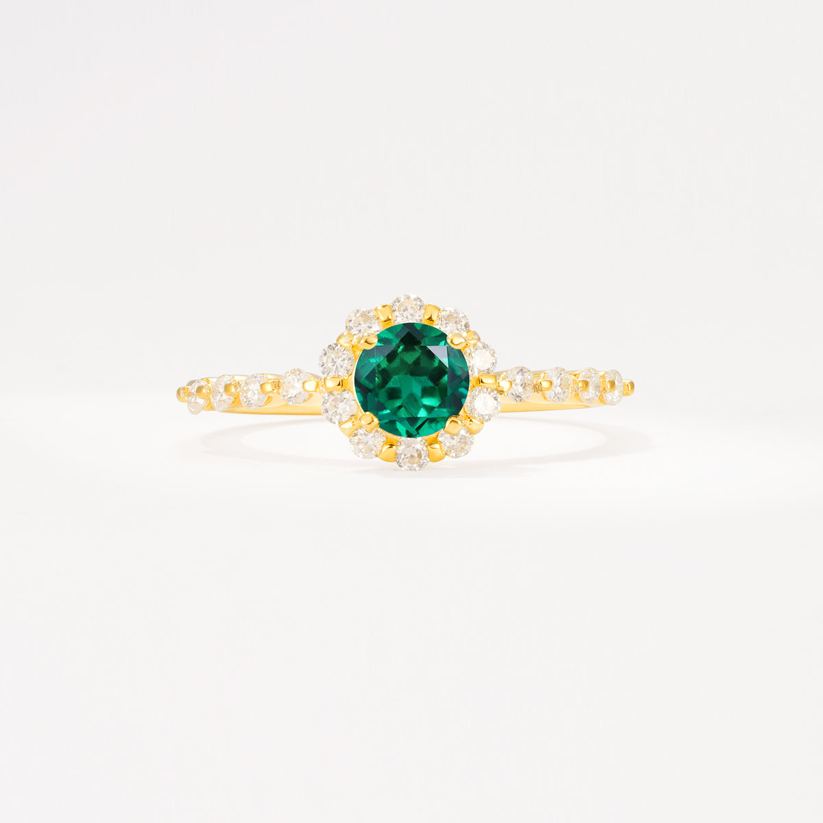 SR11138 Emerald Ring - Yellow-Gold