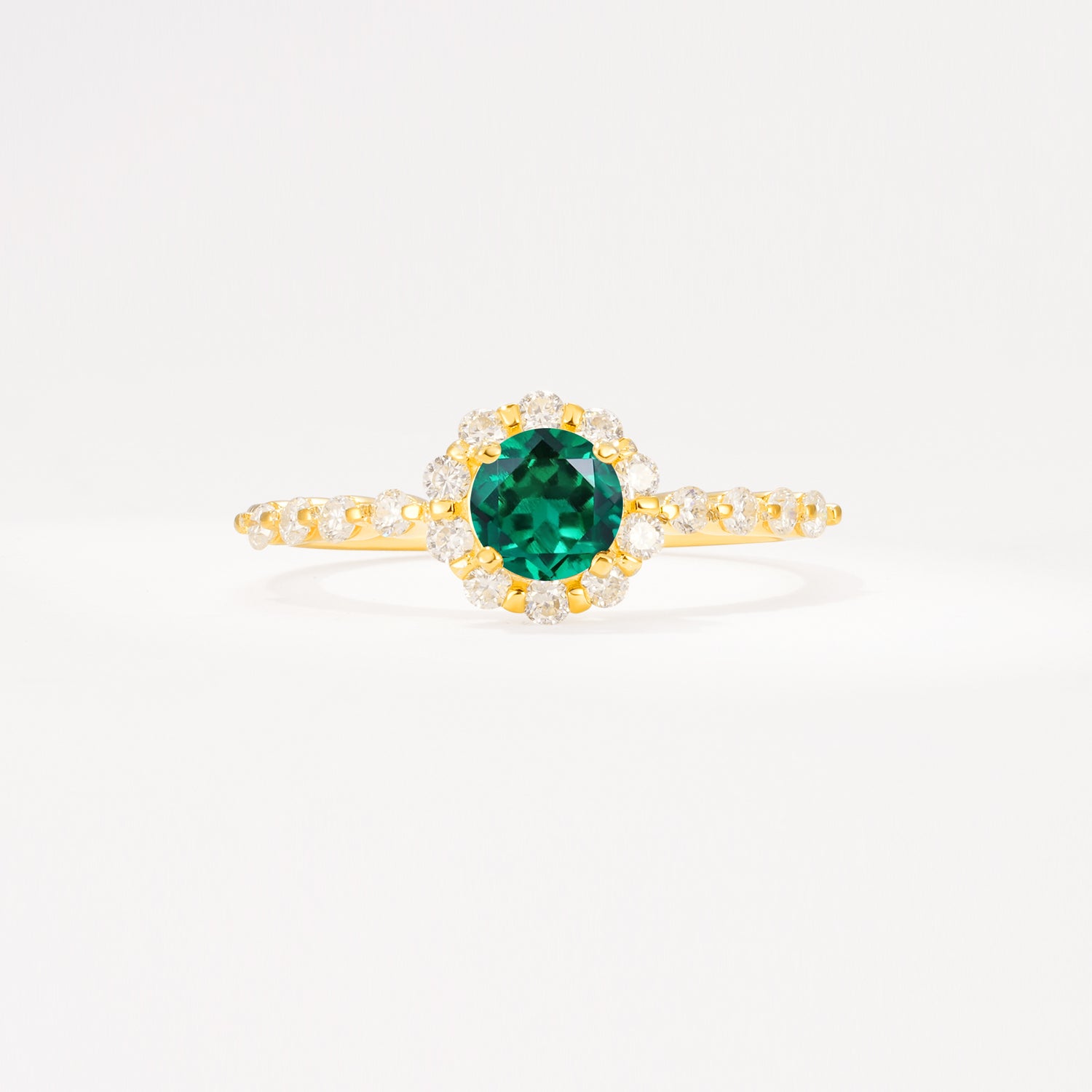 SR11138 Emerald Ring - Yellow-Gold