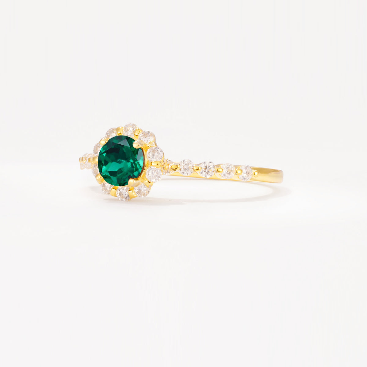 SR11138 Emerald Ring - White-Gold