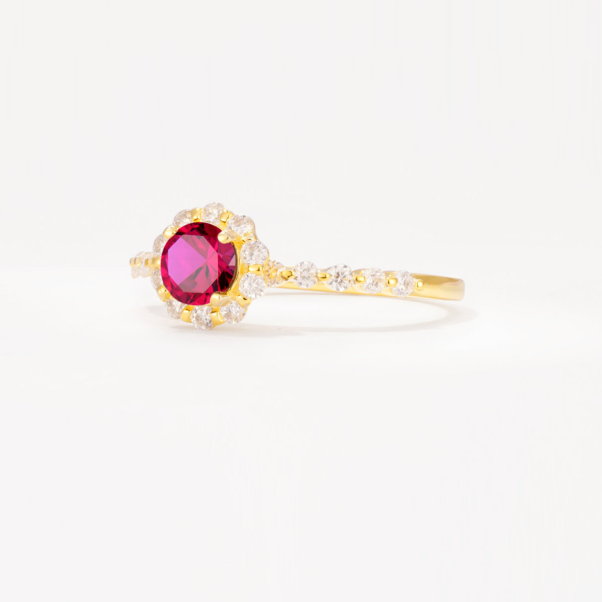 SR11138 Ruby Ring - White-Gold