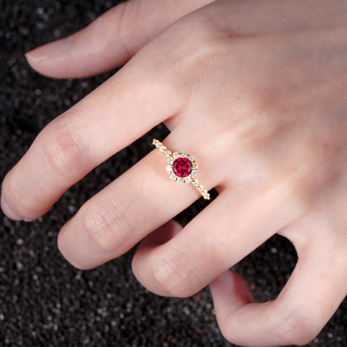 SR11138 Ruby Ring - Rose-Gold