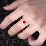 SR11138 Ruby Ring - Rose-Gold
