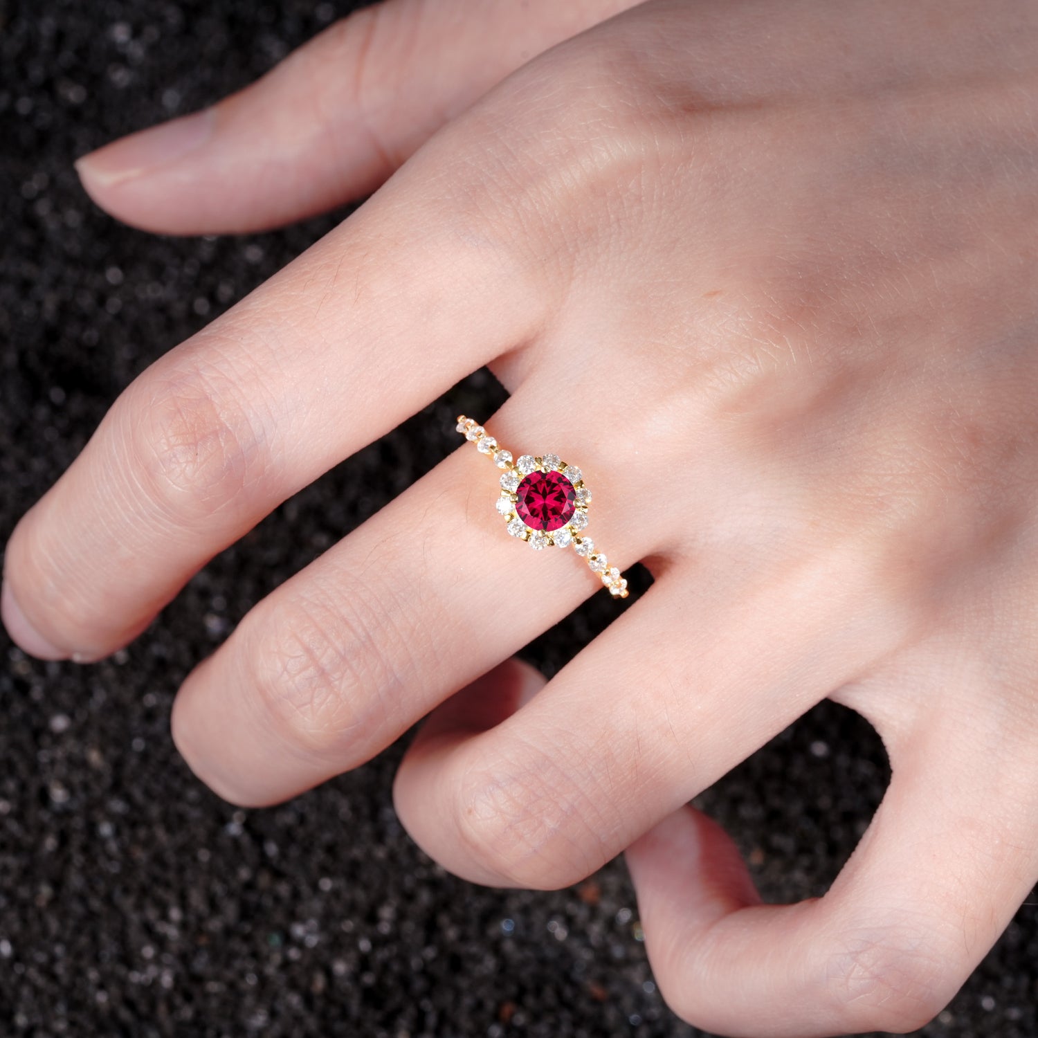 SR11138 Ruby Ring - Rose-Gold