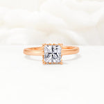 Princess Cut Moissanite Hidden Halo Engagement Ring - Additional view