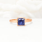 Princess Cut Tanzanite Hidden Halo Engagement Ring - Additional view