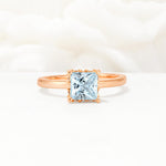Princess Cut Aquamarine Hidden Halo Engagement Ring - Additional view