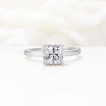 Princess Cut Moissanite Hidden Halo Engagement Ring - Additional view