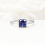 Princess Cut Tanzanite Hidden Halo Engagement Ring - Additional view