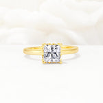 Princess Cut Moissanite Hidden Halo Engagement Ring - Additional view
