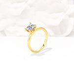 Princess Cut Moissanite Hidden Halo Engagement Ring - Additional view