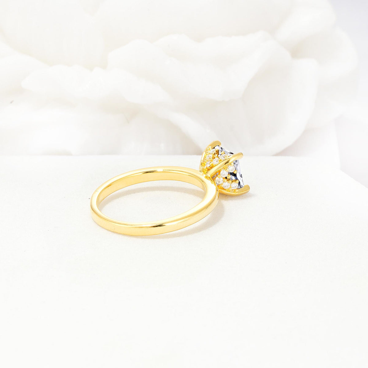 Princess Cut Moissanite Hidden Halo Engagement Ring - Additional view