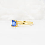 Princess Cut Sapphire Hidden Halo Engagement Ring - Additional view