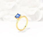 Princess Cut Sapphire Hidden Halo Engagement Ring - Additional view