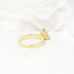 Princess Cut Fire Opal Hidden Halo Engagement Ring - Additional view
