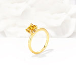 Princess Cut Citrine Hidden Halo Engagement Ring - Additional view