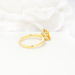 Princess Cut Citrine Hidden Halo Engagement Ring - Additional view
