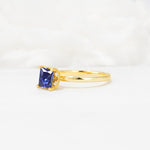 Princess Cut Tanzanite Hidden Halo Engagement Ring - Additional view