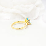 Princess Cut Turquoise Hidden Halo Engagement Ring - Additional view