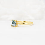 Princess Cut Moss Agate Hidden Halo Engagement Ring - Additional view