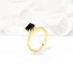 Princess Cut Black Onyx Hidden Halo Engagement Ring - Additional view