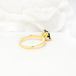 Princess Cut Black Onyx Hidden Halo Engagement Ring - Additional view