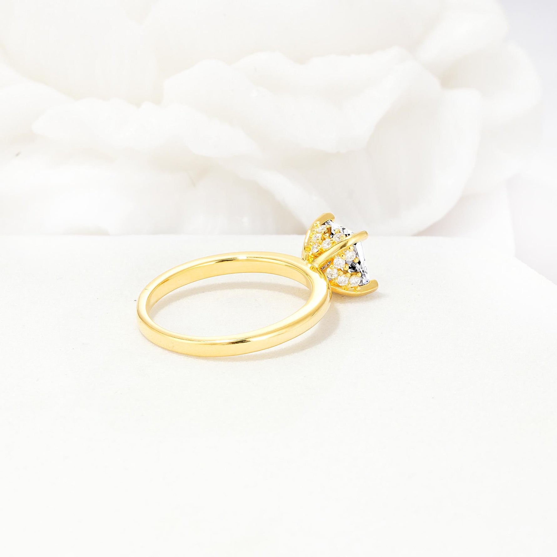 Princess Cut Lab Diamond Hidden Halo Engagement Ring - Additional view