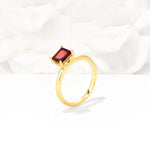 Princess Cut Garnet Hidden Halo Engagement Ring - Additional view