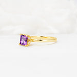 Princess Cut Amethyst Hidden Halo Engagement Ring - Additional view