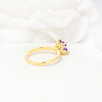Princess Cut Amethyst Hidden Halo Engagement Ring - Additional view