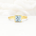 Princess Cut Aquamarine Hidden Halo Engagement Ring - Additional view