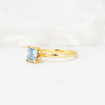 Princess Cut Aquamarine Hidden Halo Engagement Ring - Additional view