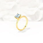 Princess Cut Aquamarine Hidden Halo Engagement Ring - Additional view