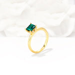 Princess Cut Emerald Hidden Halo Engagement Ring - Additional view