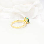 Princess Cut Emerald Hidden Halo Engagement Ring - Additional view