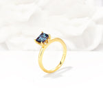 Princess Cut Alexandrite Hidden Halo Engagement Ring - Additional view