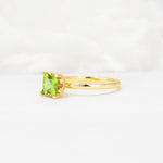 Princess Cut Peridot Hidden Halo Engagement Ring - Additional view