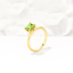 Princess Cut Peridot Hidden Halo Engagement Ring - Additional view
