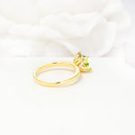 Princess Cut Peridot Hidden Halo Engagement Ring - Additional view