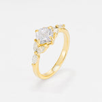 Vintage-Inspired Princess Cut Moissanite Cluster Engagement Ring - Additional view
