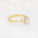 Vintage-Inspired Princess Cut Moissanite Cluster Engagement Ring - Additional view